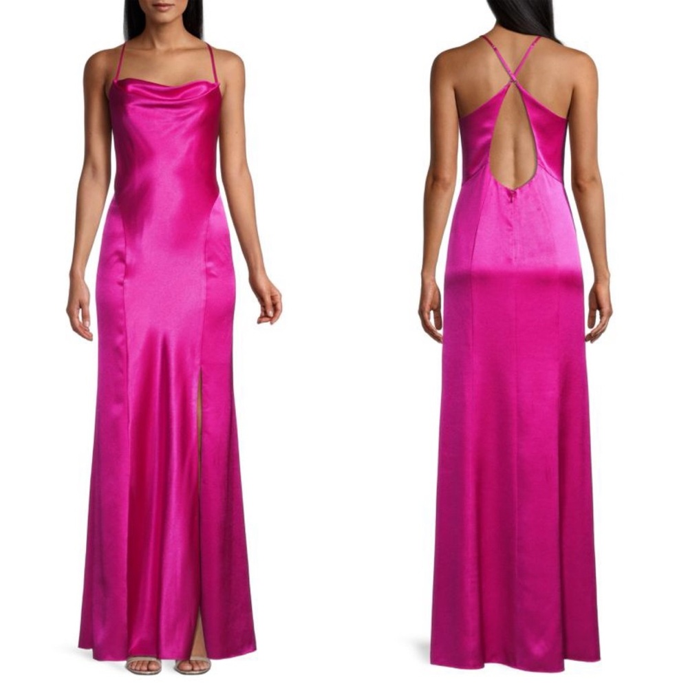 Aidan by Aidan Mattox Cowlneck Satin Mermaid Gown Size 0